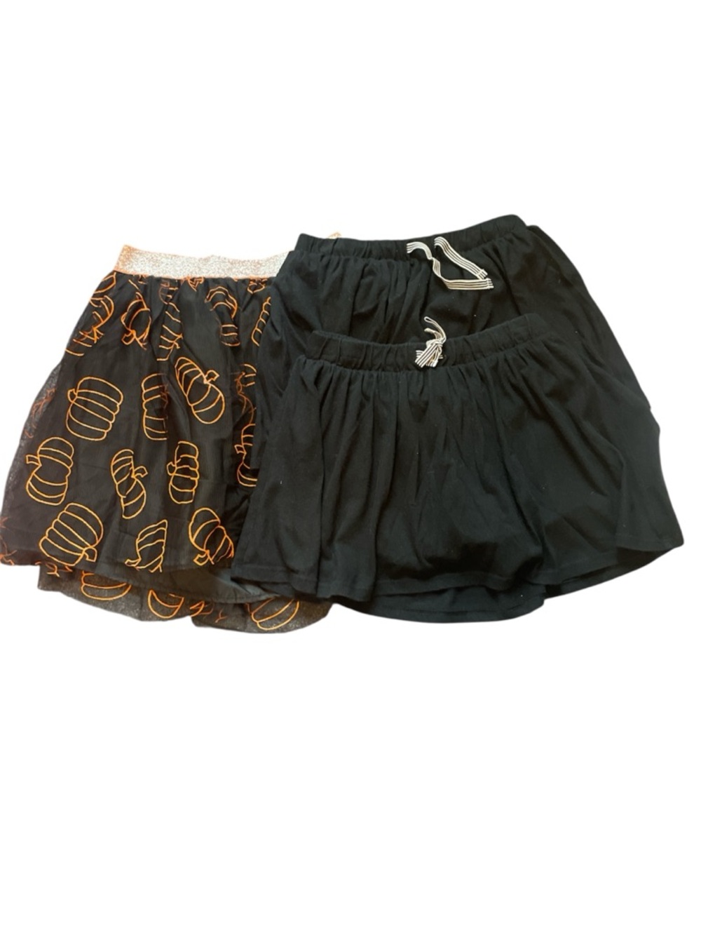 Girls Skort Skirt Bundle Cat & Jack Black Skirts Black with Pumpkins Size Large
